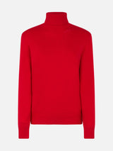 Woman red cashmere blend turtleneck sweater Moody