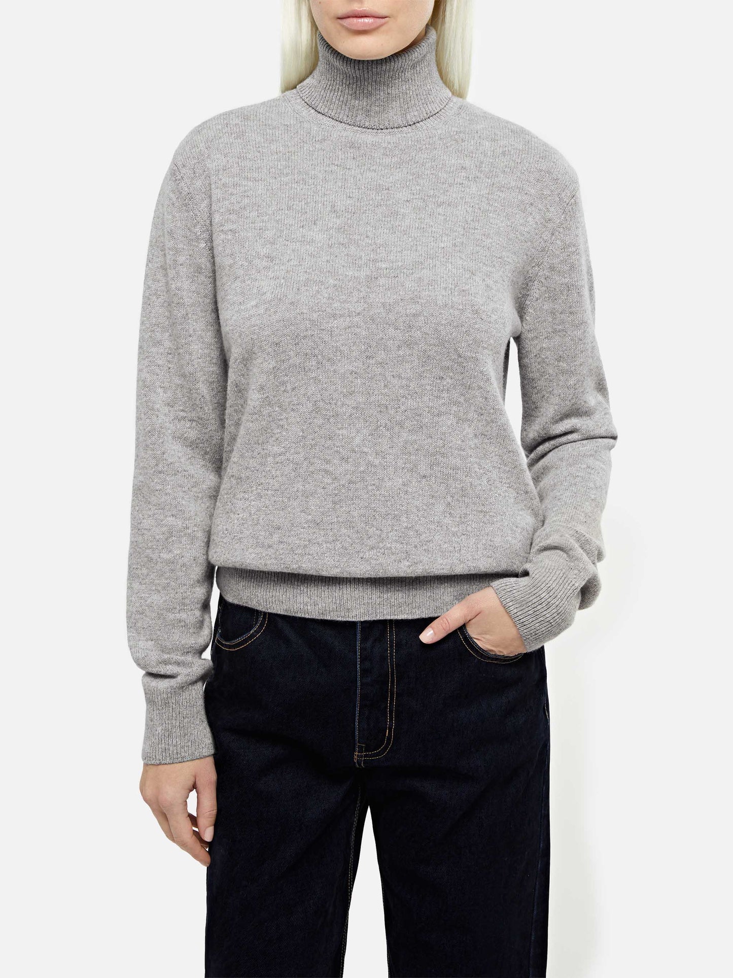 Woman mélange grey cashmere blend sweater Moody - MC2 Saint Barth