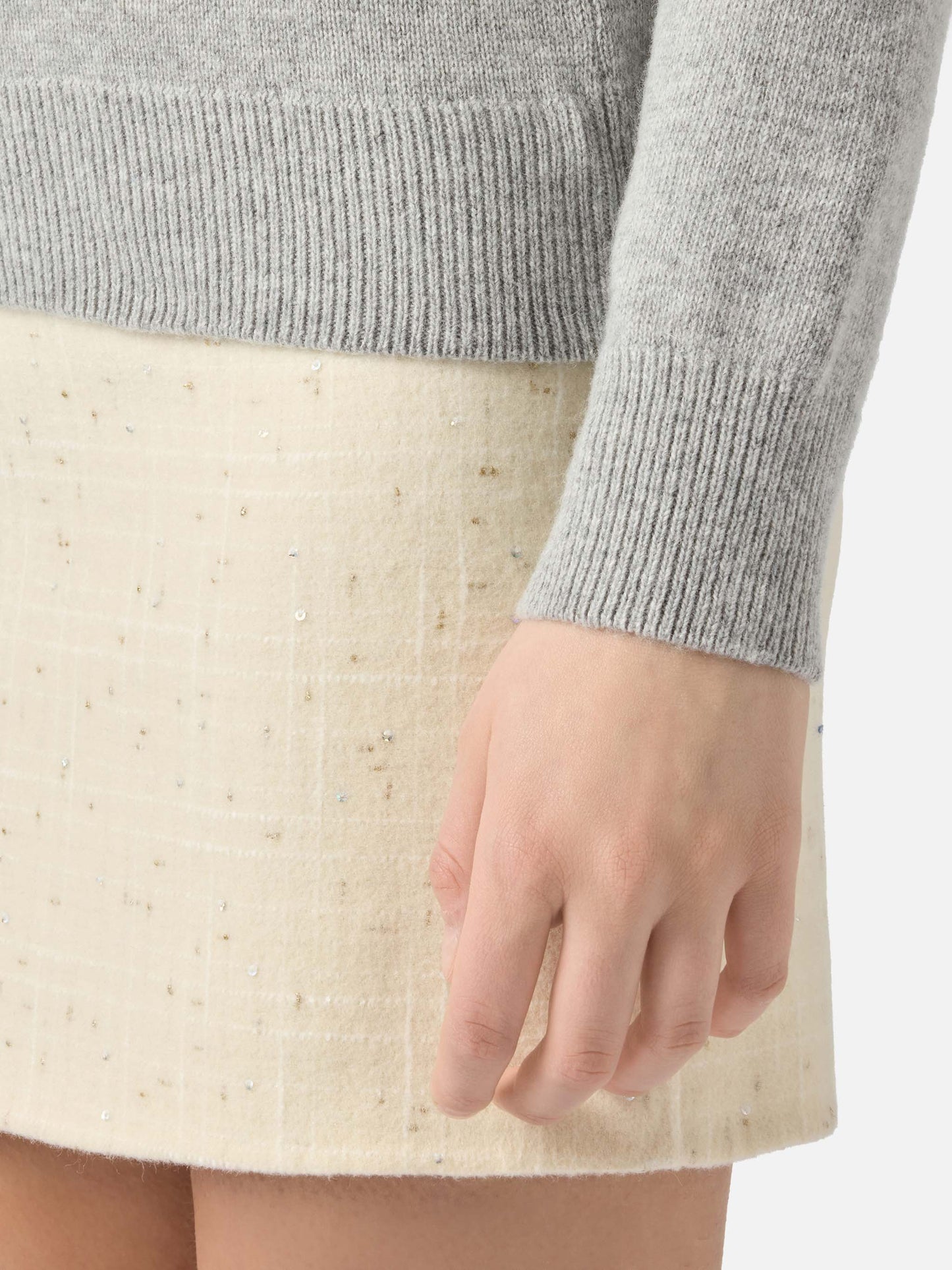 Mélange grey turtleneck Moody in BLENDED CASHMERE