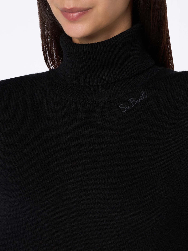 Woman black Moody fine-ribbed sweater