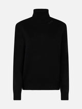 Woman black Moody fine-ribbed sweater