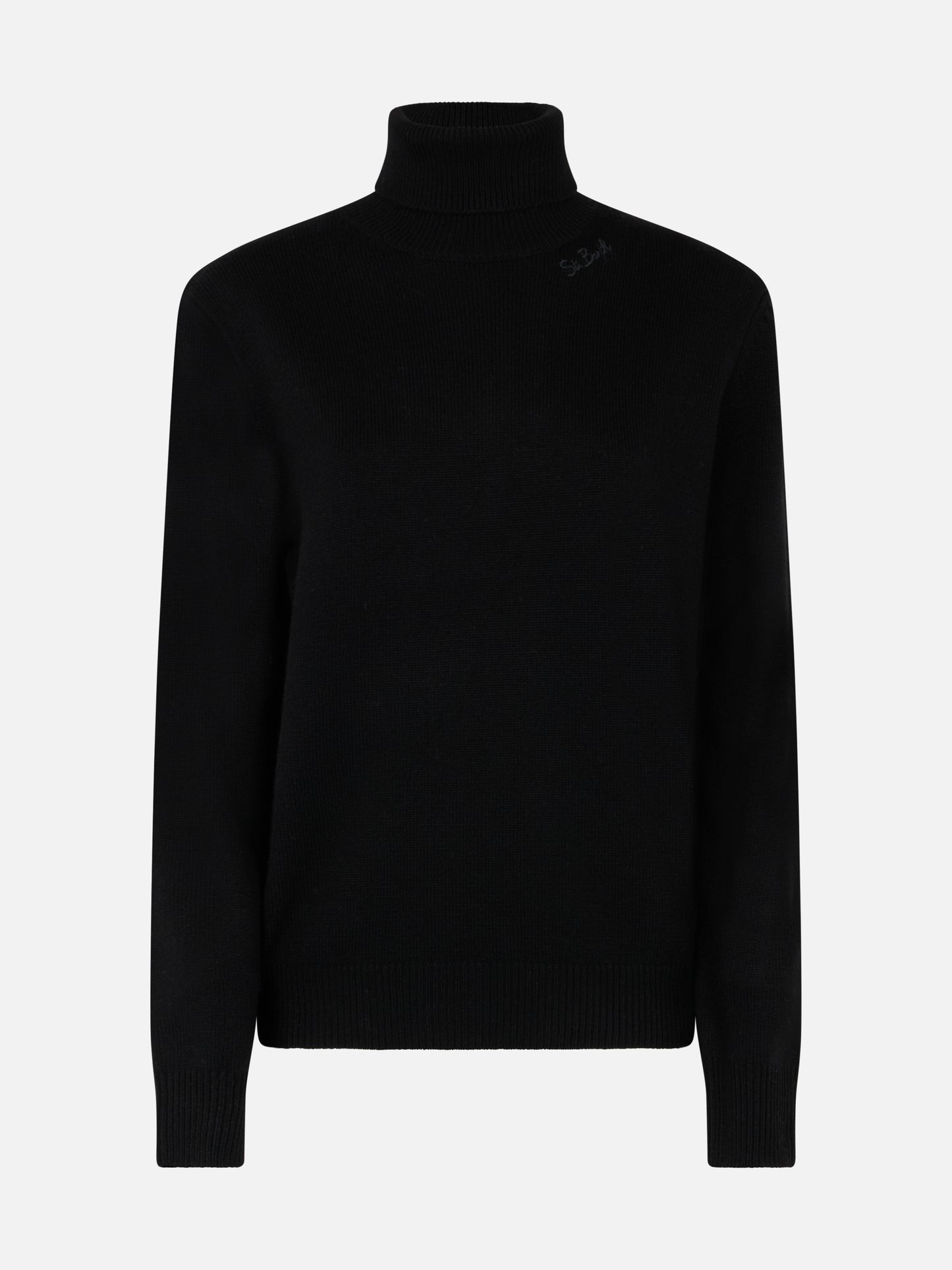 Woman black cashmere blend turtleneck sweater Moody - MC2 Saint Barth