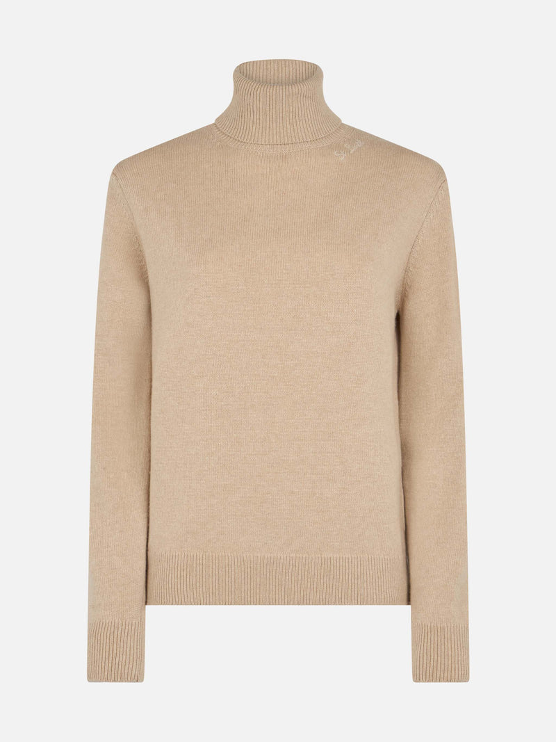 Woman beige Moody fine-ribbed sweater