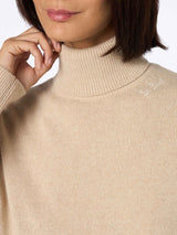 Woman beige Moody fine-ribbed sweater