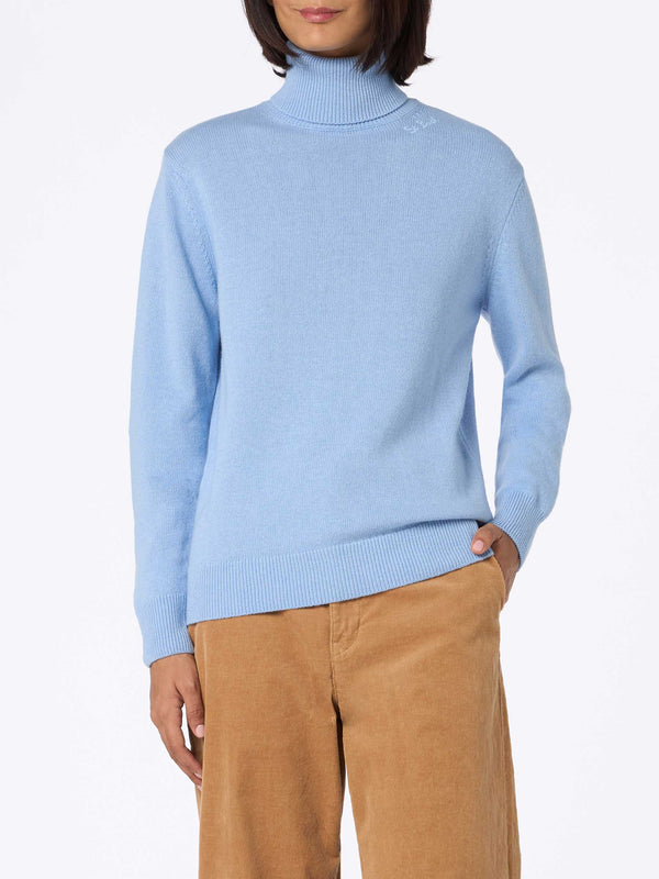 Woman light blue Moody fine-ribbed sweater