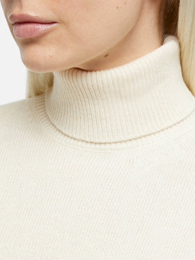 Woman white cashmere blend turtleneck sweater Moody - MC2 Saint Barth
