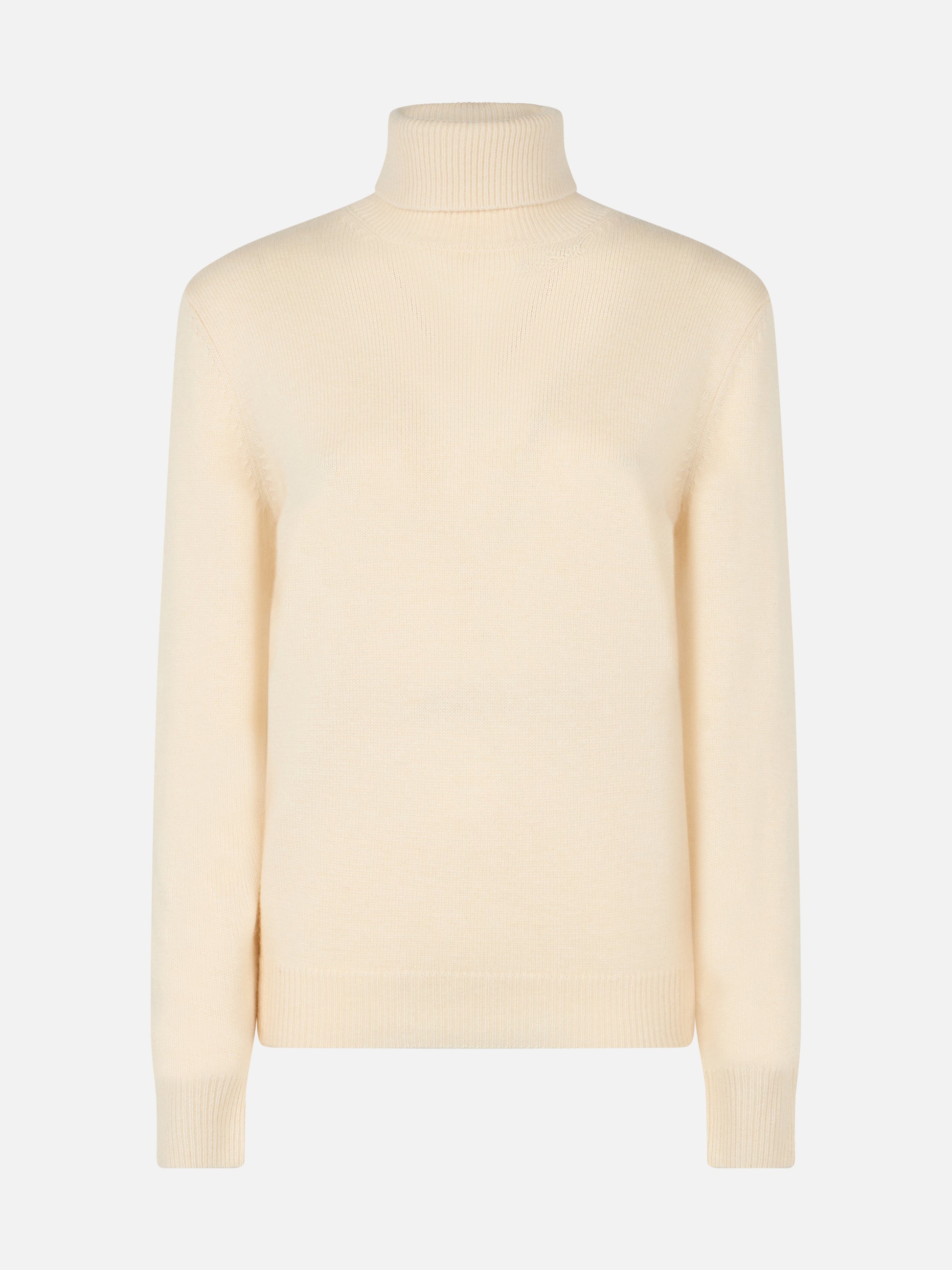 Woman white cashmere blend turtleneck sweater Moody - MC2 Saint Barth