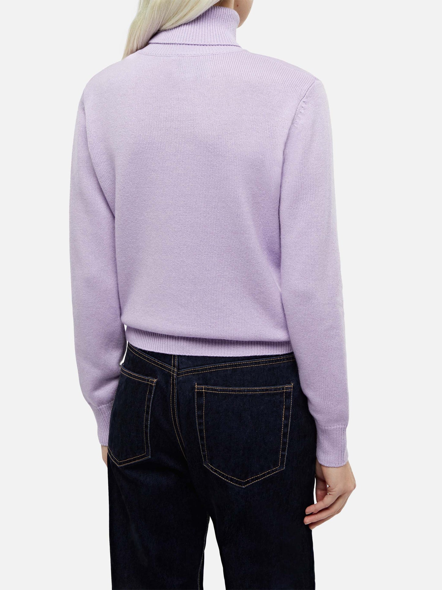 Woman lilac cashmere blend turtleneck sweater Moody - MC2 Saint Barth