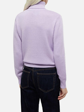 Woman lilac cashmere blend turtleneck sweater Moody - MC2 Saint Barth
