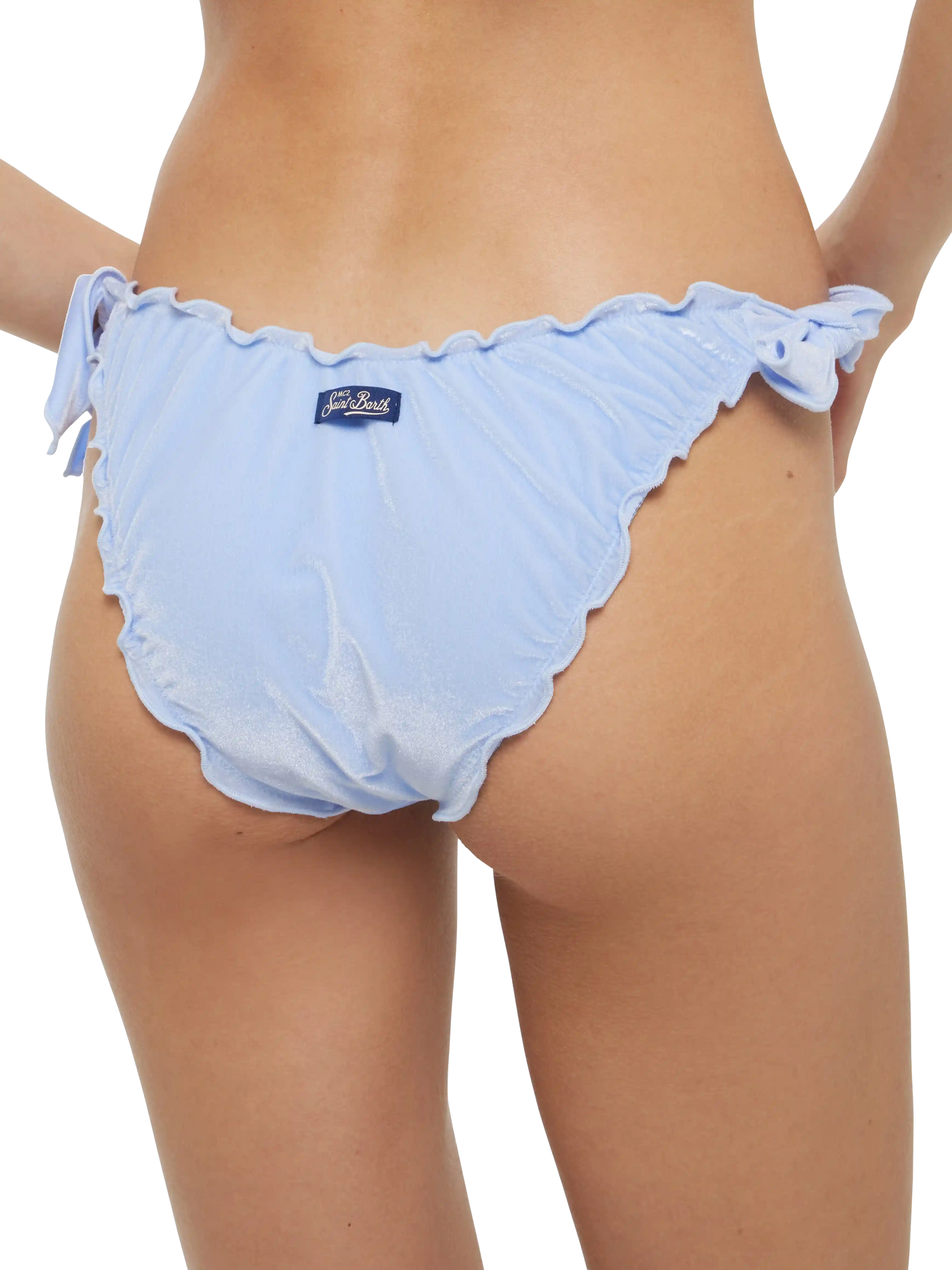 Moon light blue velvet classic swim briefs - MC2 Saint Barth