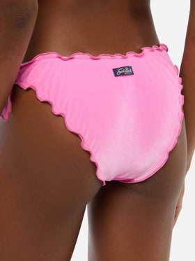 Moon slip mare classico in velluto color rosa