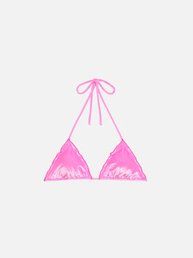 Sagittarius – Klassisches Triangel-Top aus rosa Samt