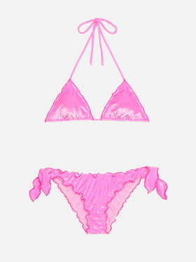 Bikini triangolo classico Sagittarius Moon in velluto color rosa
