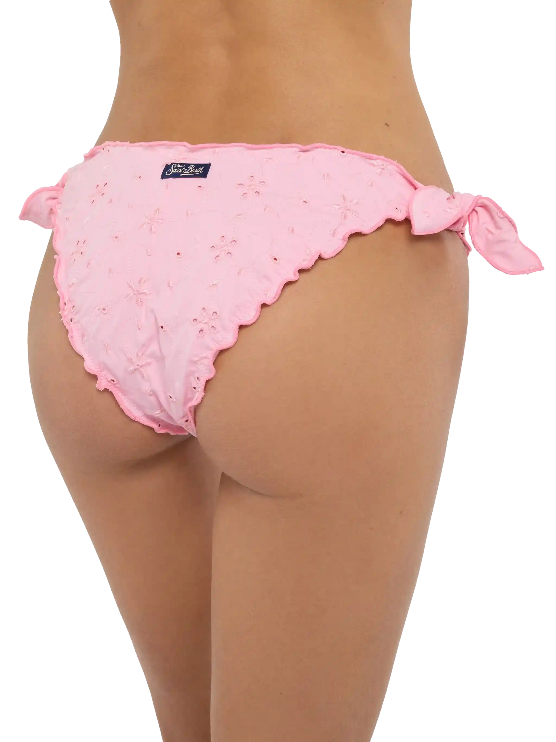 Classic triangle bikini Sagittarius Moon in pink Sangallo lace - MC2 Saint Barth