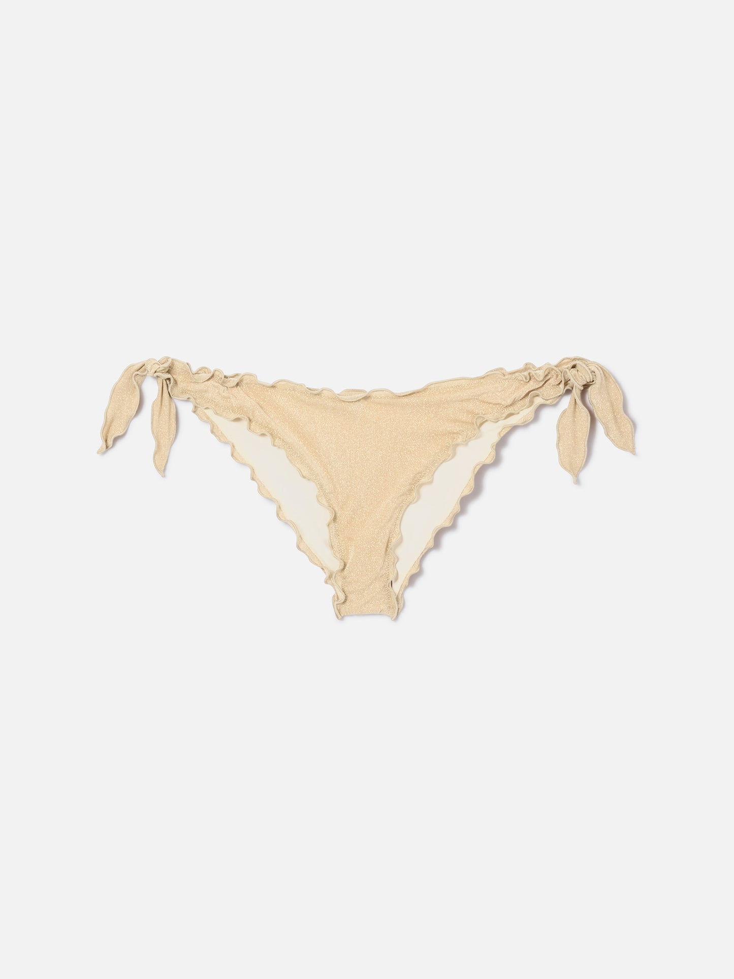 Damen-Bikinihose in klassischem Schnitt aus goldfarbenem Lurex Moon 