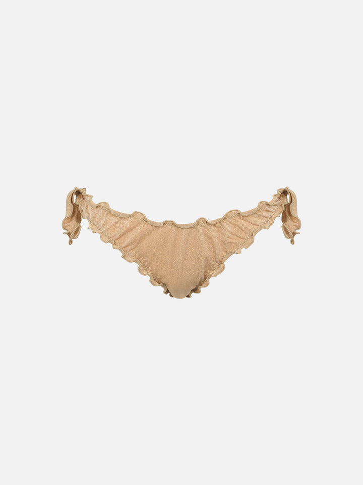 Woman gold lurex classic swim briefs Moon - MC2 Saint Barth