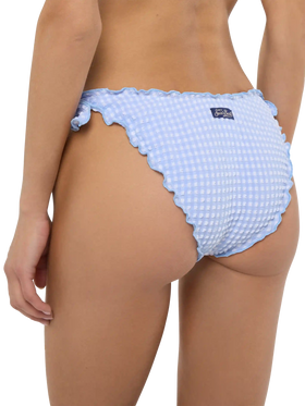 Moon seersucker classic swim briefs with gingham print - MC2 Saint Barth