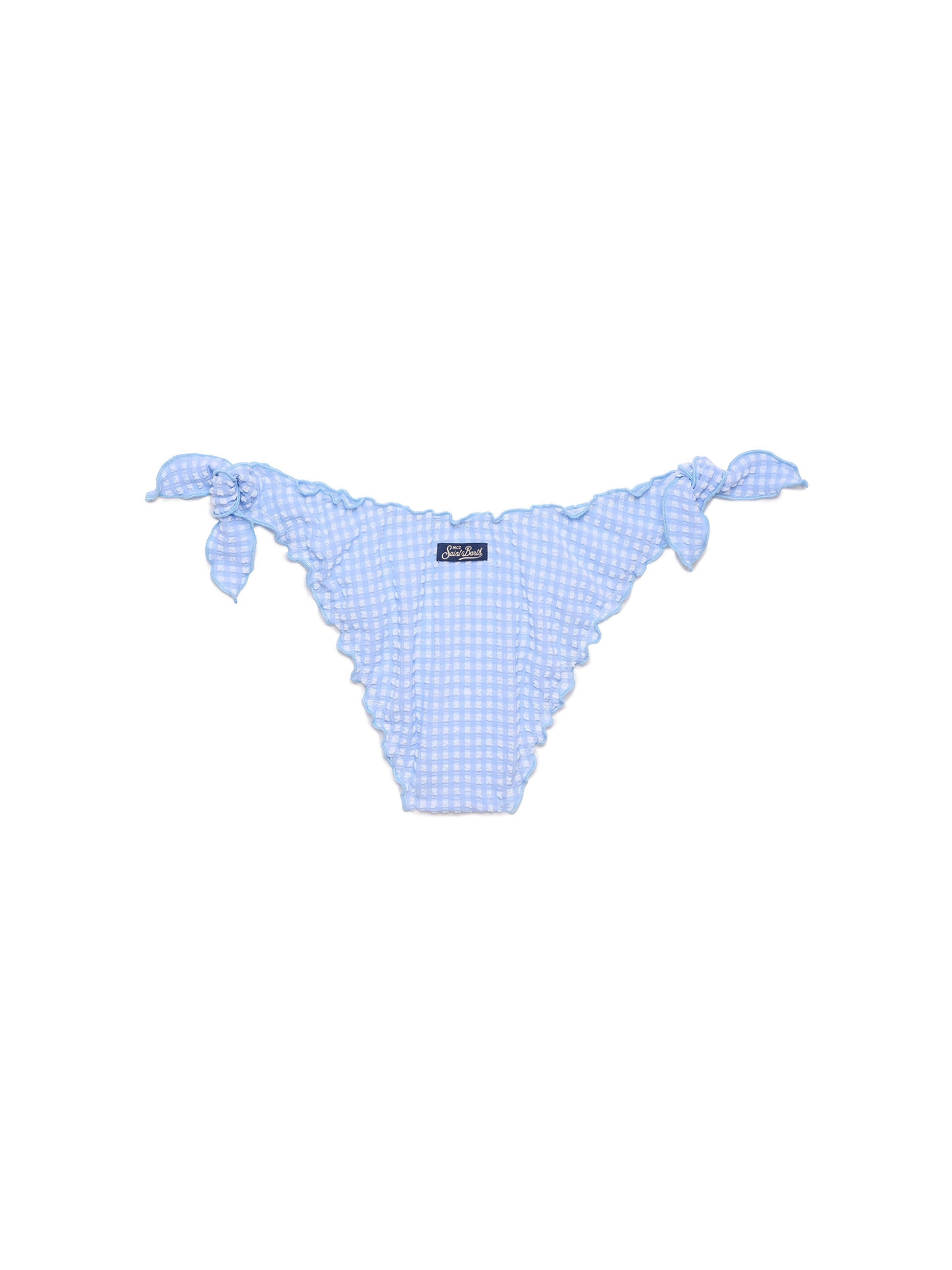 Moon seersucker classic swim briefs with gingham print - MC2 Saint Barth