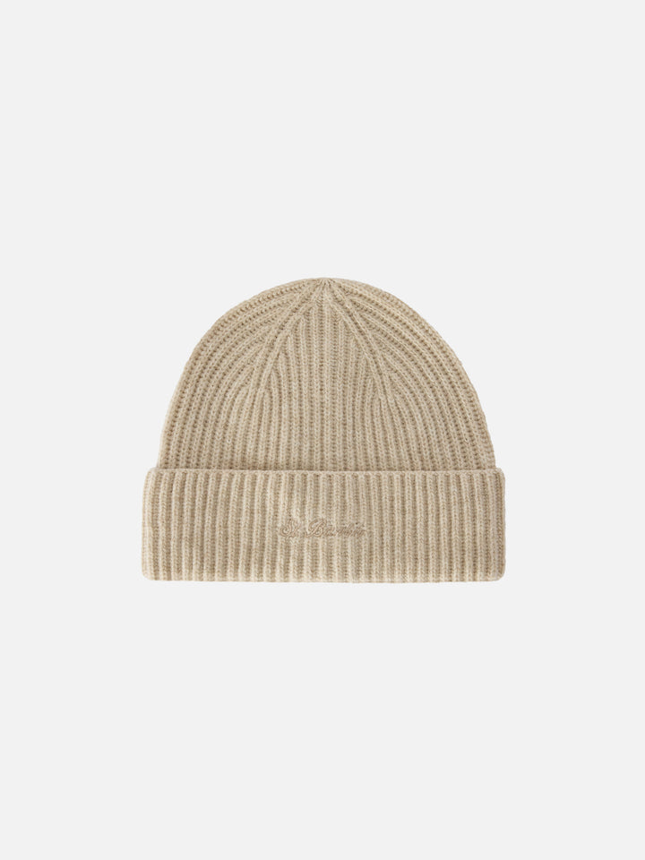 Bonnet en laine Beige Moss avec logo brodé 