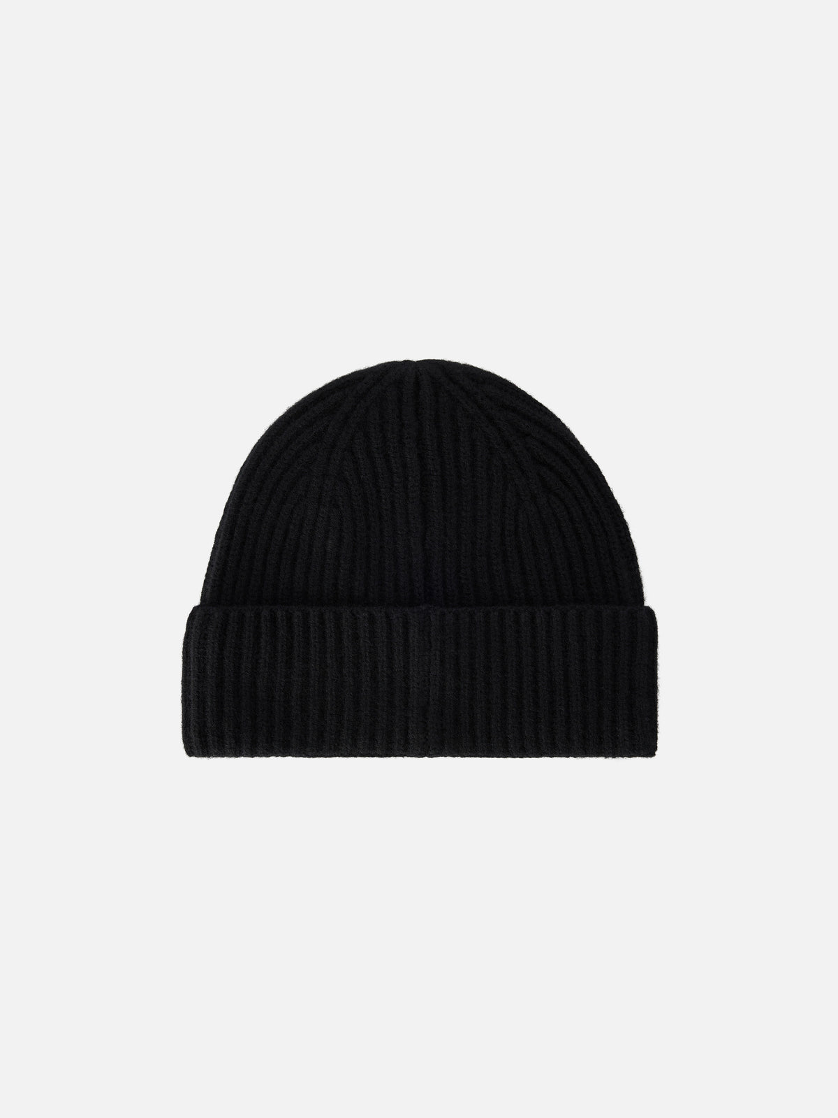 Schwarze Black Moss Wollmütze mit Logostickerei 