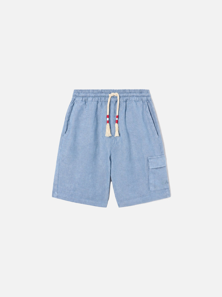Bermudas Marseille Jr en chambray de denim claro 