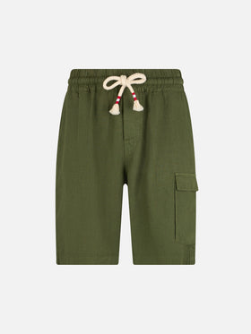 Military green linen bermuda Marseille - MC2 Saint Barth