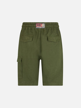 Military green linen bermuda Marseille - MC2 Saint Barth