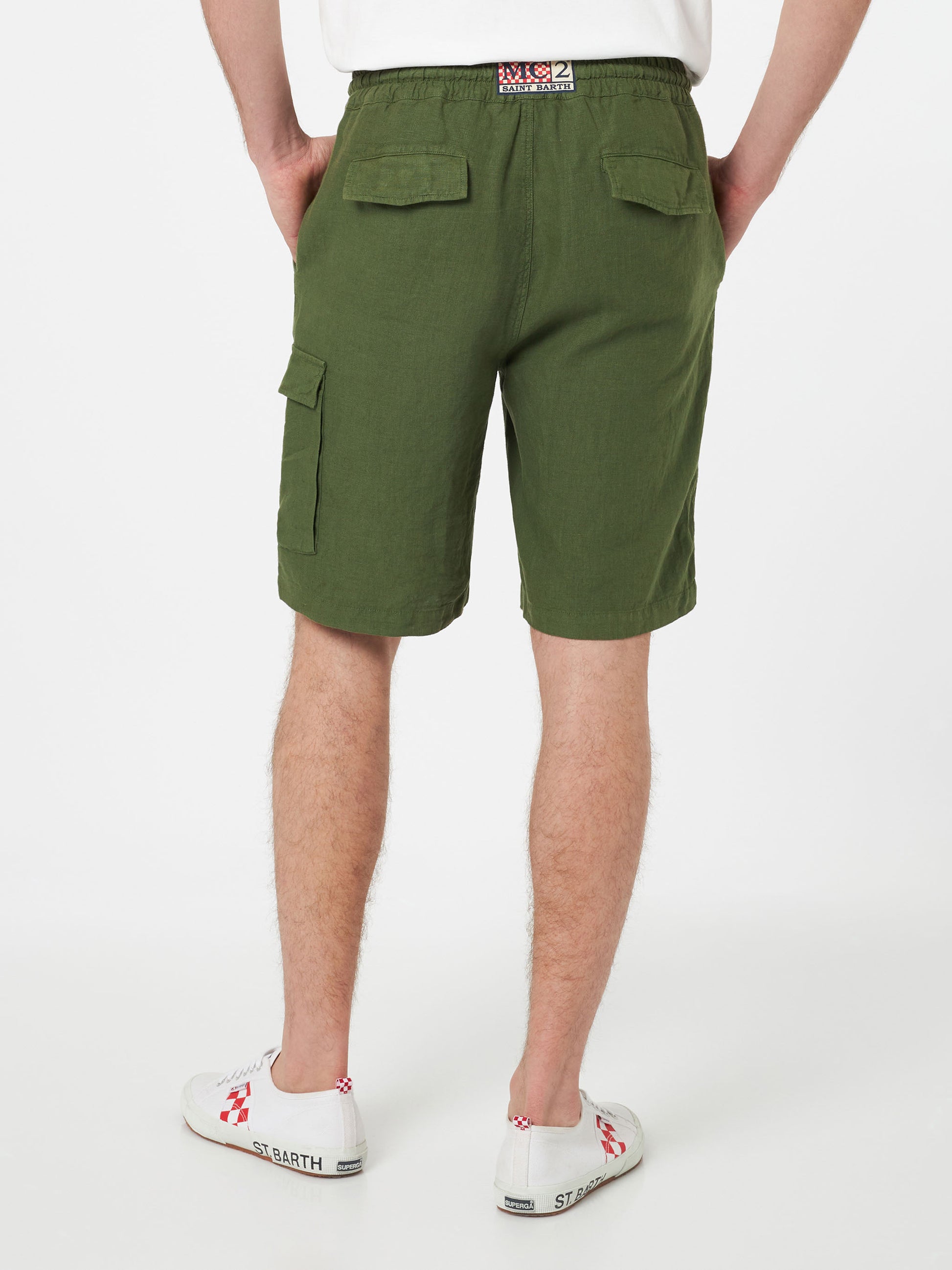 Military green linen bermuda Marseille - MC2 Saint Barth