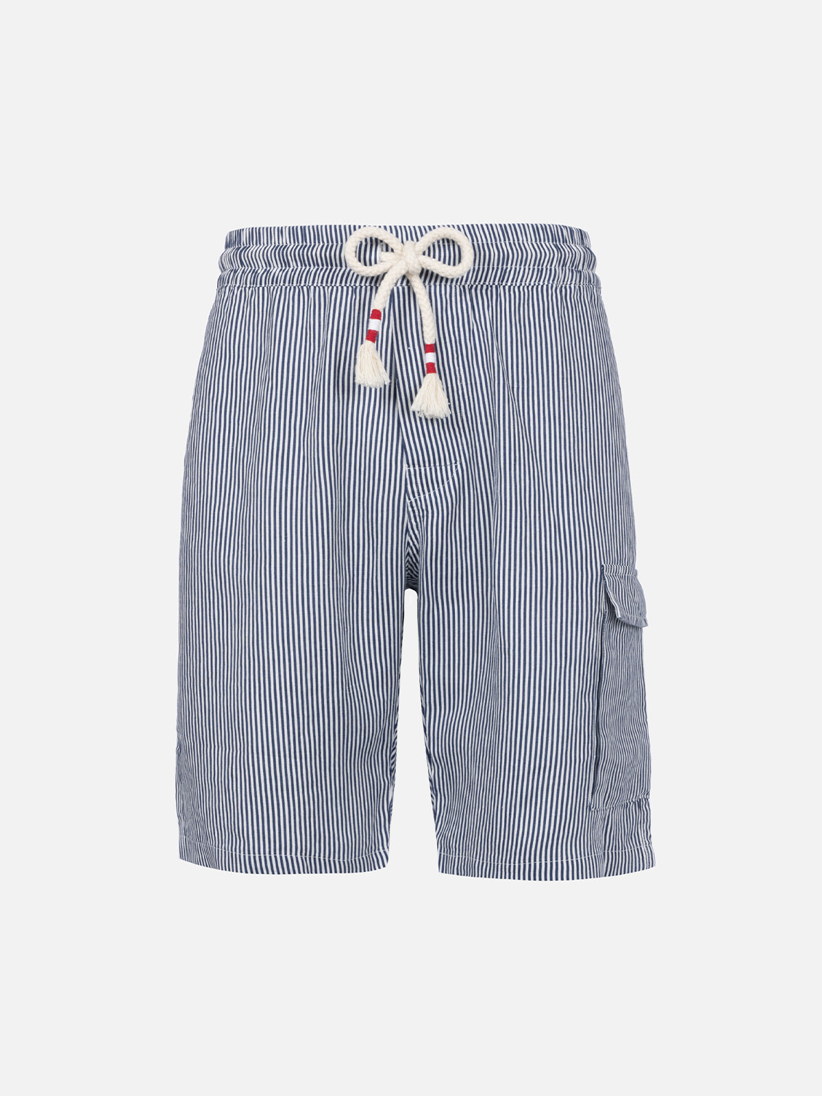 Man blue striped linen bermuda Marseille - MC2 Saint Barth
