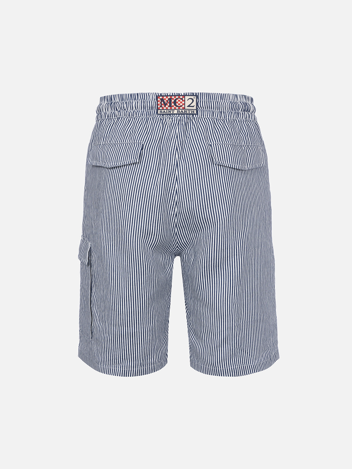 Man blue striped linen bermuda Marseille - MC2 Saint Barth