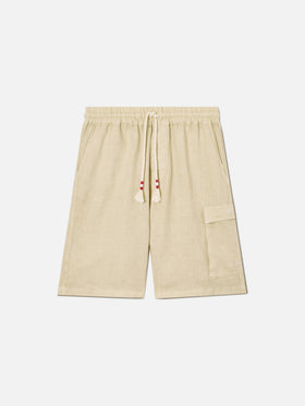 Beige Marseille bermuda shorts in pure linen