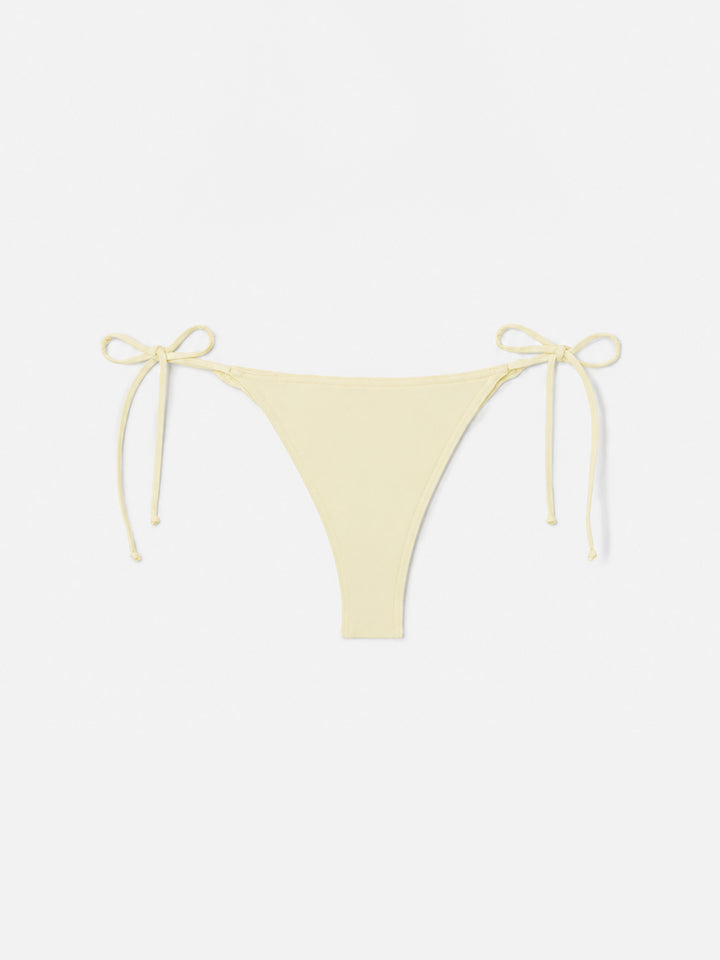 Slip mare Marielle brasiliano con laccetti giallo burro 