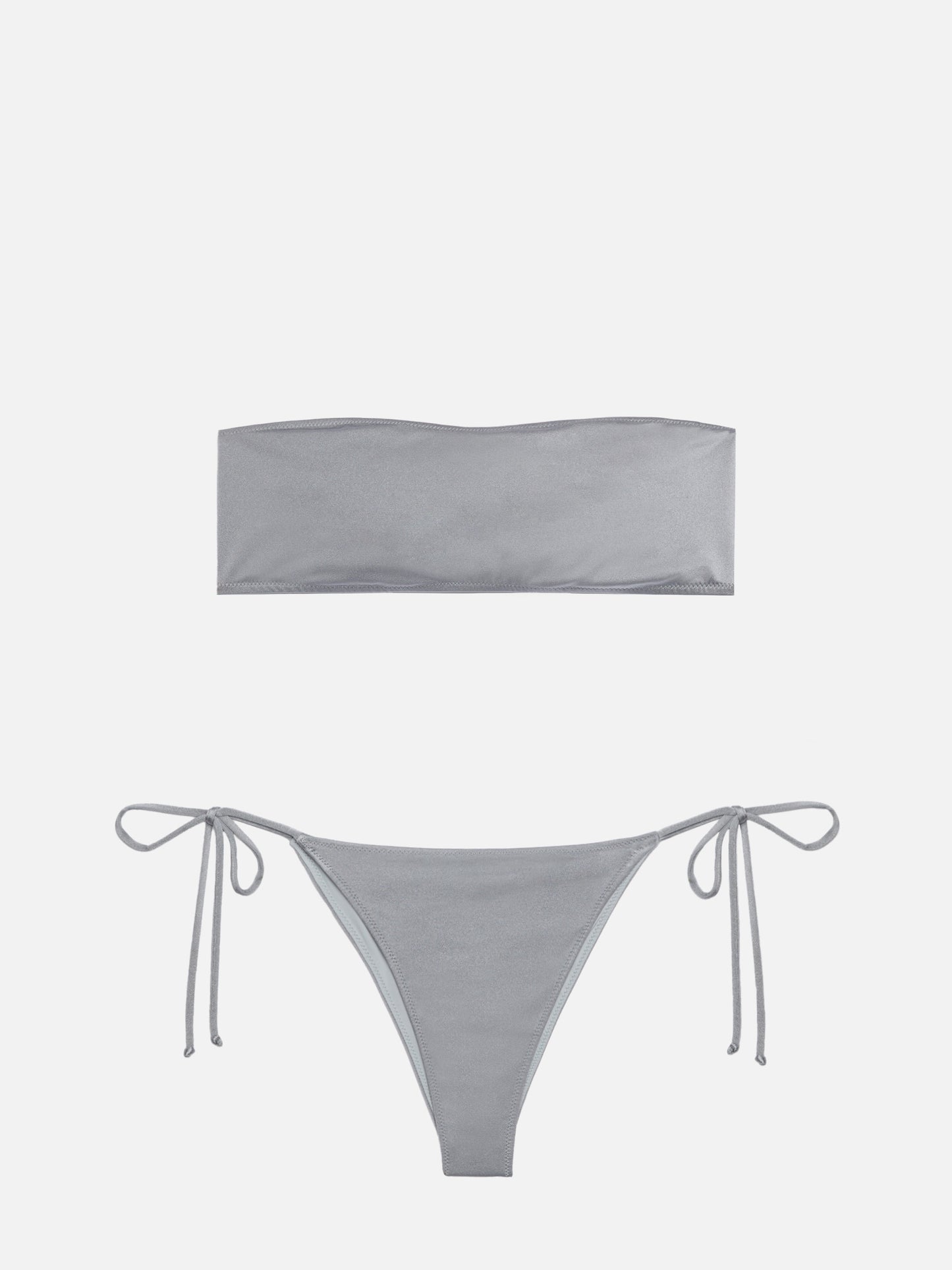 Bandeau bikini Rebby Marielle in shimmer grey - MC2 Saint Barth