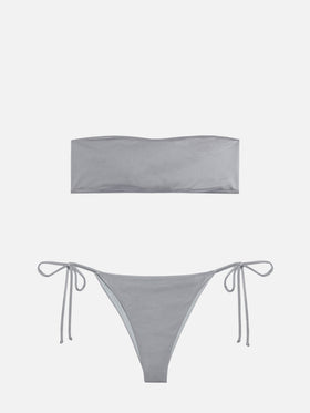 Bandeau bikini Rebby Marielle in shimmer grey - MC2 Saint Barth