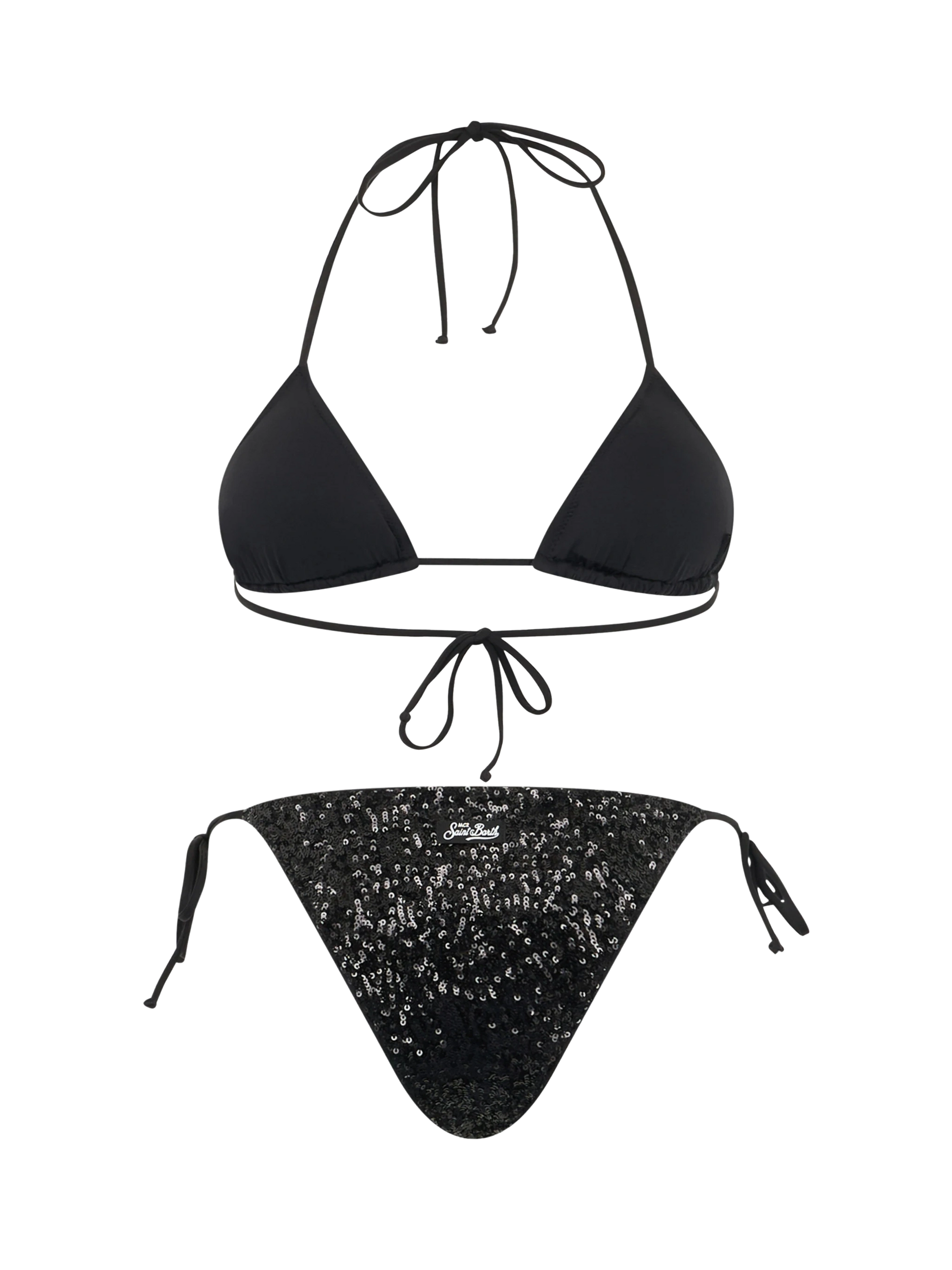 Woman black sequins triangle bikini Leah Marielle - MC2 Saint Barth
