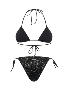 Woman black sequins triangle bikini Leah Marielle - MC2 Saint Barth