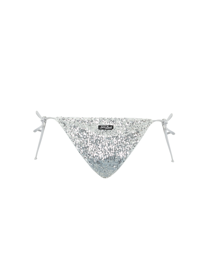 Woman silver sequins swim briefs Marielle - MC2 Saint Barth