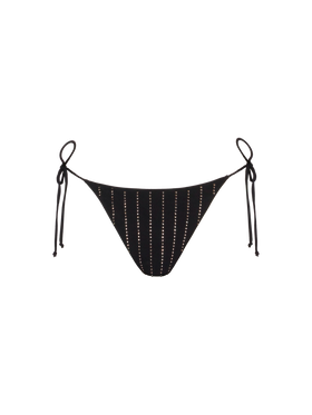 Marielle black classic swim briefs with striped rhinestone embellishment - MC2 Saint Barth