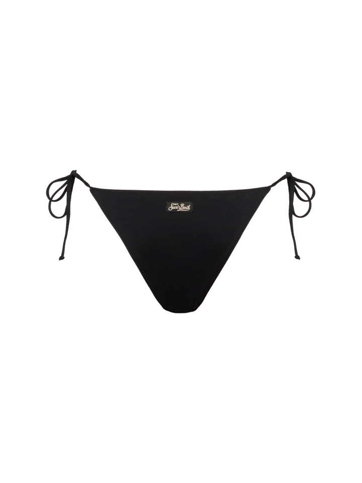Marielle black classic swim briefs with striped rhinestone embellishment - MC2 Saint Barth