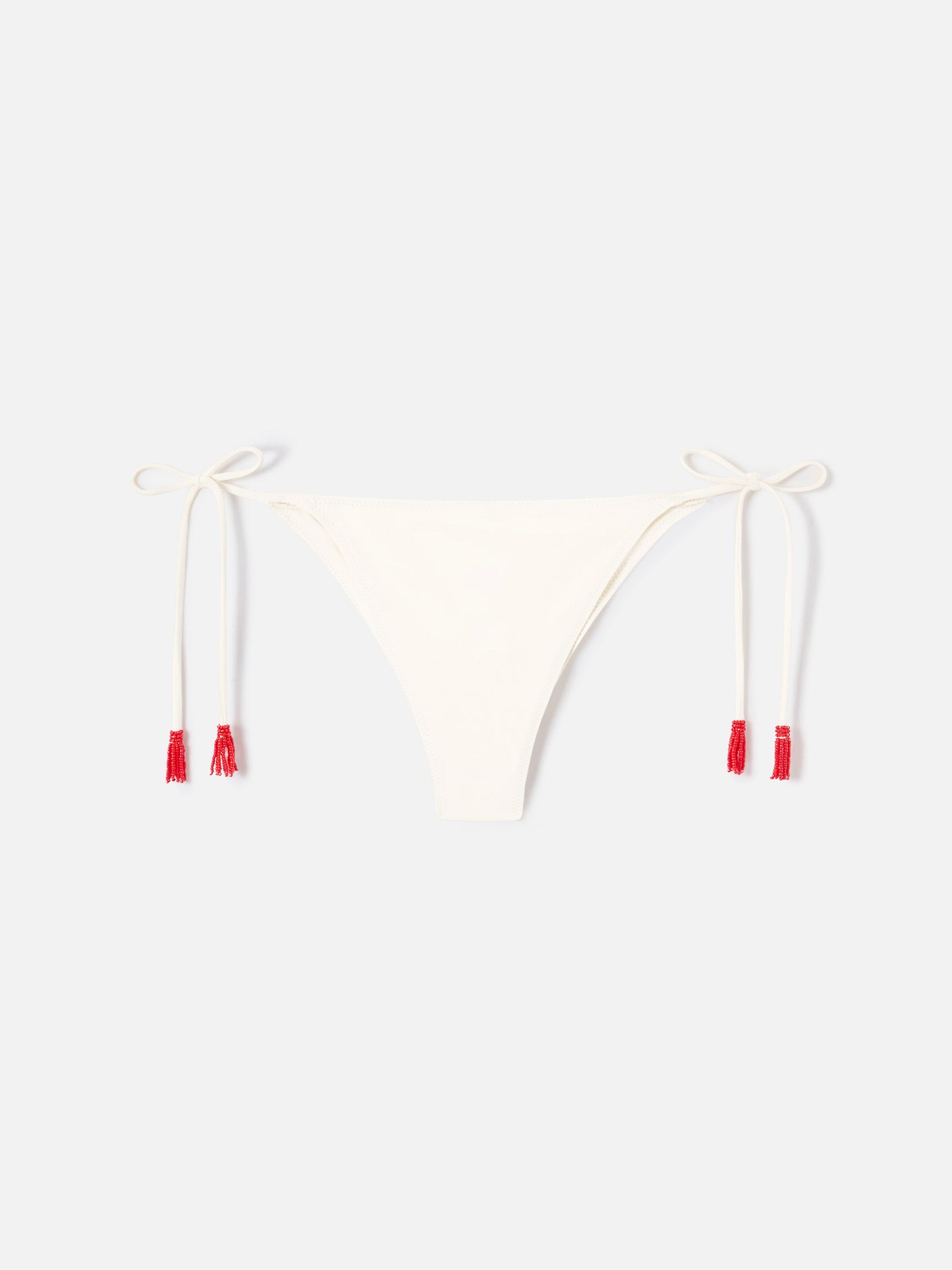 Marielle Bikinihose im brasilianischen Schnitt in Creme mit Quastendetail 
