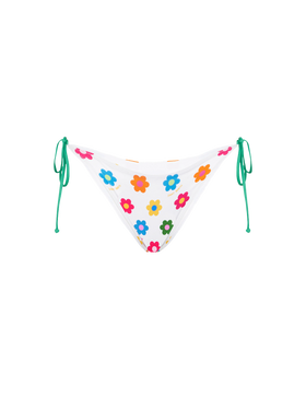 Woman swim briefs with daisy print