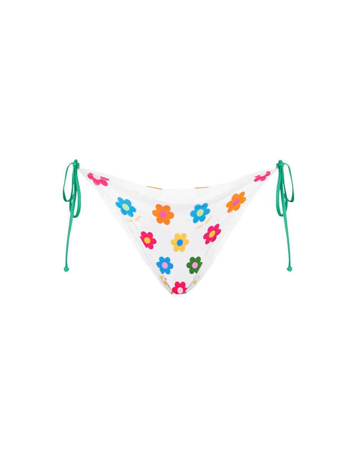 Woman swim briefs with daisy print