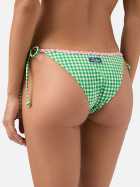 Damen-Badehose mit Gingham-Print