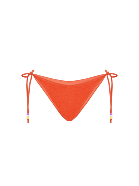 Woman terry swim briefs with charms