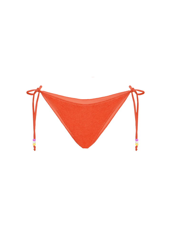 Woman orange terry triangle bikini with charms - MC2 Saint Barth