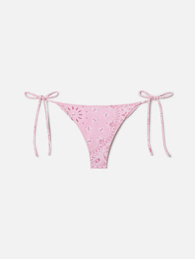 Slip mare Marielle modello brasiliana con stampa bandana rosa