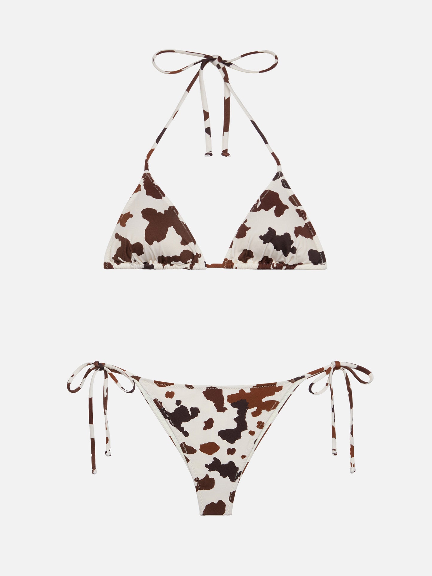Triangel-Bikini von Leah Marielle mit Kuhfellmuster