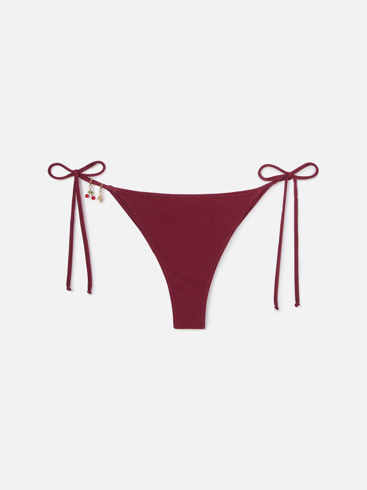 Bikini Leah Marielle glossy finish rosso con charms