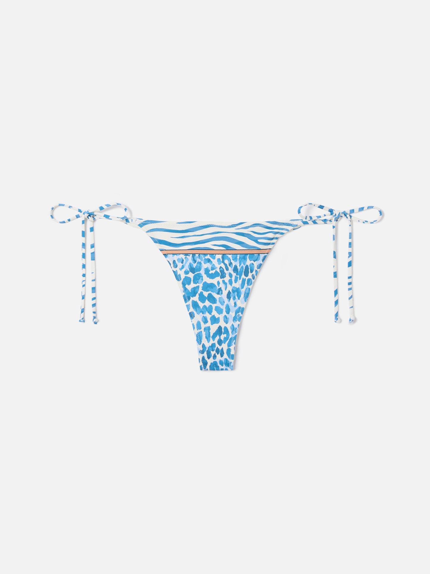 Slip mare Marielle modello brasiliana con stampa safari blu