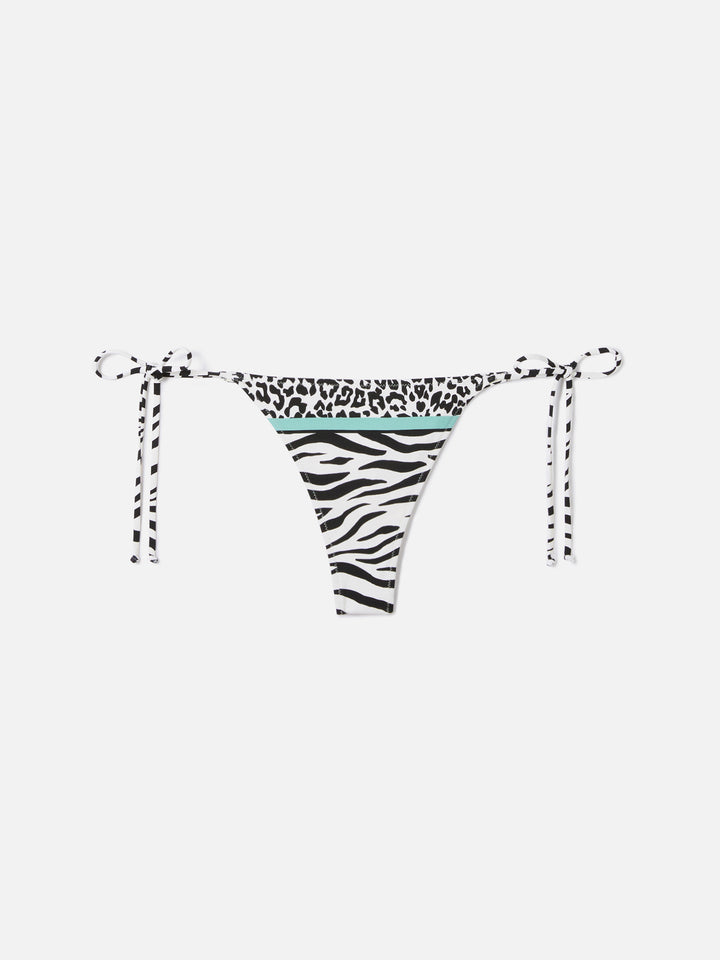 Slip mare Marielle modello brasiliana con stampa savanna